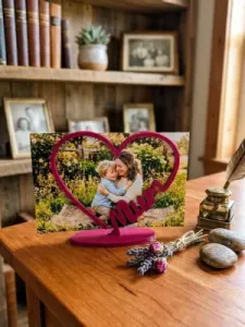 Heart Photo Frame with "Mum" Lettering – The Perfect Gift