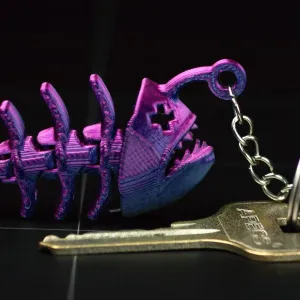 Flexi Anglerfish Bone Keychain
