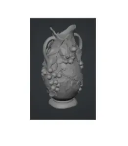 Ivy and Crimson Berries Ceramic Vase