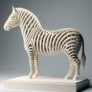 2782 Hollow Zebra with Cutout Stripes – 3D Model STL