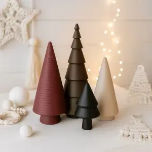 Minimal Christmas Tree Decor Set | 4 pcs Modern Holiday Tree