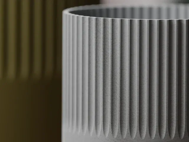 Modern Vase Pot Half Grooved Different Sizes — Фото 3 из 3