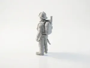 Fireman With Axe Figurine Emergency Hero 3D Printable