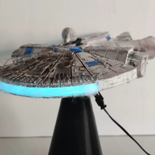 Millennium Falcon Christmas Tree Topper with Glowing Engines