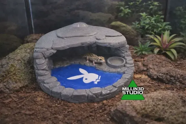 Playboy Grotto pet spa hide for pets with pool and food dish — Image 4 of 8