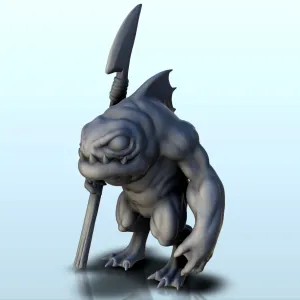 Warrior fisher with spear (+ pre-supported version) (6) - mi