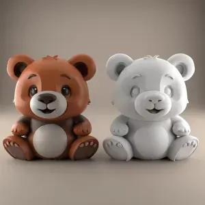 Cute Bear STL File - 3D Model for Decoration Gift