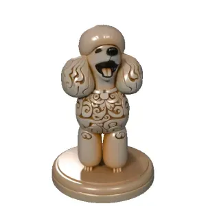 3965 Laughing Poodle Totem – Full-Body 3D Model dog STL