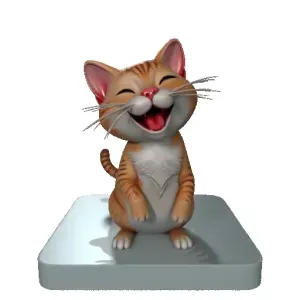 4447 Laughing Kitten 3D-Printed Minimalist-Style STL DND