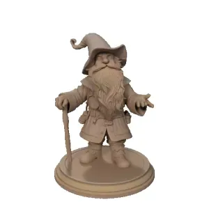 4040 Fairy Tale Gnome Full-Body Figurine on Base STL DND