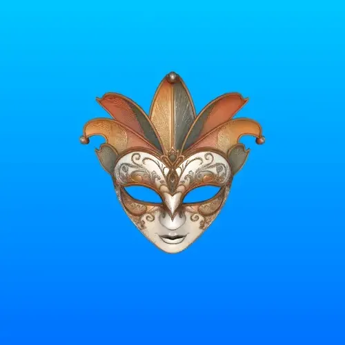 3697 Venetian Carnival Mask Color 3D Model magic STL — Фото 2 из 5