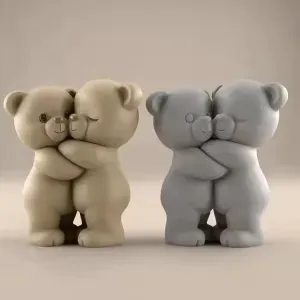 Hugging Teddy Bears STL Cute Love 3D Print Figure