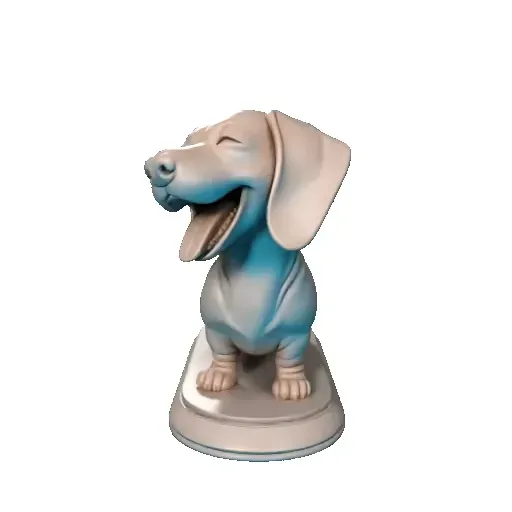 3692 Laughing Dachshund — Color 3D-Printed Statue STL — Image 5 of 9