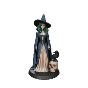 4474 Elegant Witch with Raven and Skull STL DND ARTE