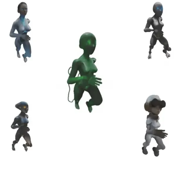 Futuristic Female Android Figurines Collection