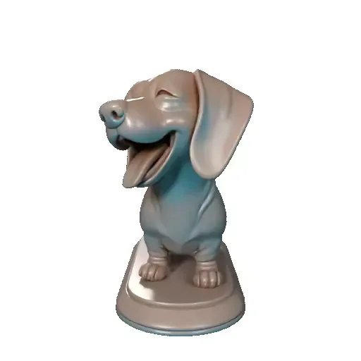3692 Laughing Dachshund — Color 3D-Printed Statue STL — Image 3 of 9