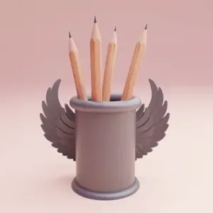 cool pencil holder desk organizer with angel wings