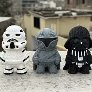 Knitted Star Wars (Stormtrooper, Mandalorian, Darth Vader)