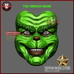 The Grinch Mask - Movable Jaw - Christmas Cosplay Props