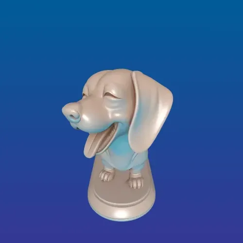 3692 Laughing Dachshund — Color 3D-Printed Statue STL — Image 2 of 9