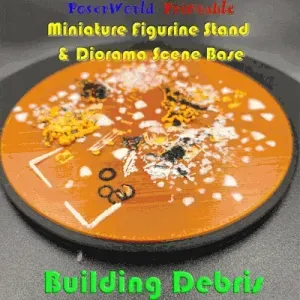 Building Debris Figure Stand and Scenic Diorama Base