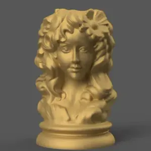 Elegant Woman Head Planter – 3D STL File for Decoration