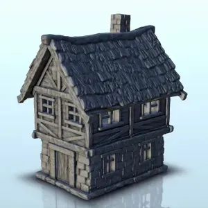 Medieval house in stone and wood (2) - miniatures warhammer