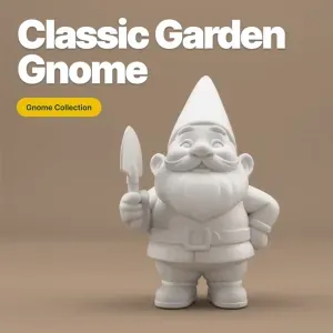 Garden Gnome with Shovel – Chubby Gnome STL for 3D Printing