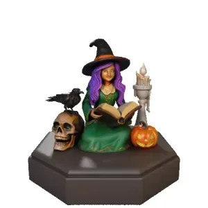 4483 Witch with Skull and Pumpkin Color 3D Model STL DND