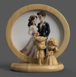 Wedding Couple 3D Frame – Bride and Groom STL File