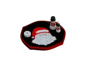SANTA CLAUS HOLIDAY TRAY WITH SNOWMAN ACCENTS
