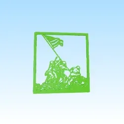 Wallart tribute to USMC Iwo JIma Rising the flag