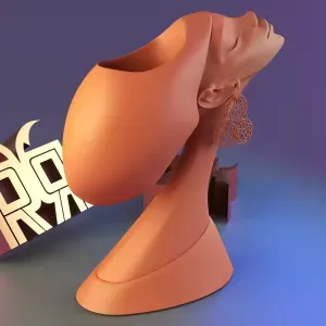 African girl Sculpture vase