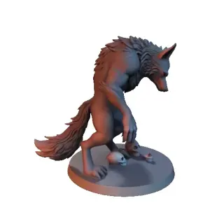 4527 Werewolf with Skulls Minimalist Statue STL DND ARTE