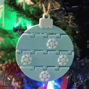 Flexi Snowflake Bauble Ornament – 3D Printed Christmas Decor