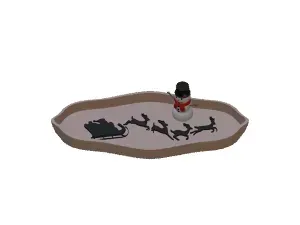 Santa’s Sleigh Tray with Snowman