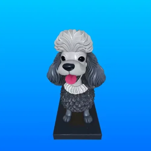 3563 Laughing Poodle Totem Full-Body Color 3D Model STL — Фото 2 из 5