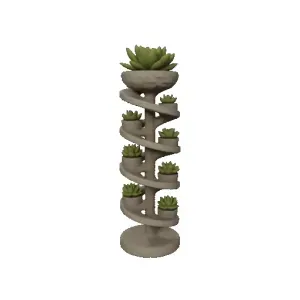 Spiral Column with Succulent Plants V2