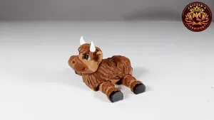 Flexi Mini Highland Cow | No support | Print in Place | Arti