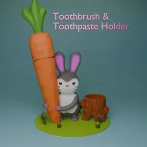 Bunny Toothbrush & Toothpaste Holder