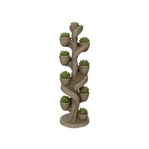 Spiral Column with Succulent Plants
