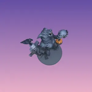 4579 Werewolf Howling with Skull – 3D Model art STL DND