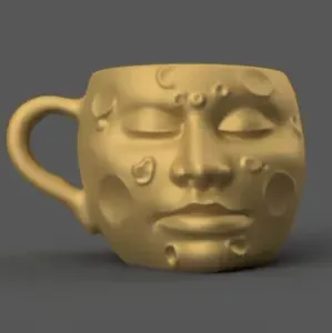 Moon Face mug- planter- candy container - urn- candle holder