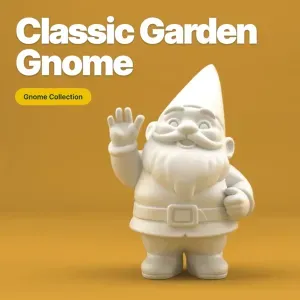 Cute Waving Garden Gnome – Friendly 3D Printable Gnome Figur