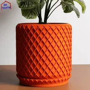 Diamond Ribbed Patterned Plant Pot