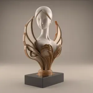 Elegant Woman Bust STL – Modern Art 3D Print for Decor