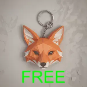 Low Poly Fox Keychain