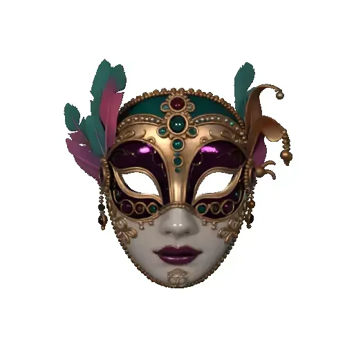 4049 Venetian Carnival Mask Color 3D Model art ARTE STL — Фото 2 из 4