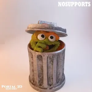Oscar the Grouch / PRINT-IN-PLACE WITHOUT SUPPORT /3MF