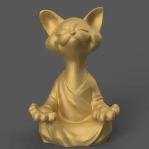 Meditating Cat STL File – Cute Zen Kitty for 3D Print Decor